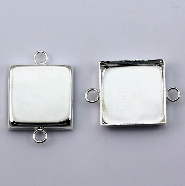 Bezels Set Pendant - 50pcs Blank Cameo Bases Connectors Square