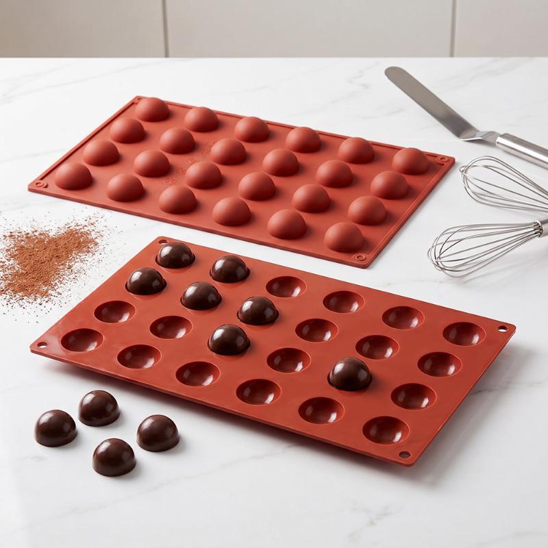 Silicone Mold Tray - Hot 24-cavity Semi Sphere Silicone Chocolate
