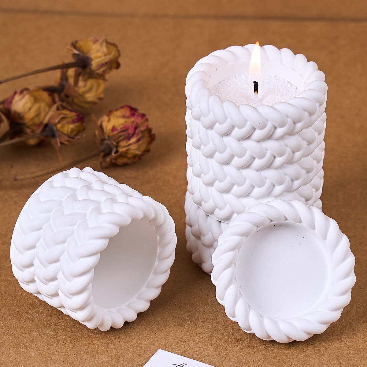 1/2/3/4 Floors Hemp Rope Candl - огляд і ціна Coaster Mold Round
