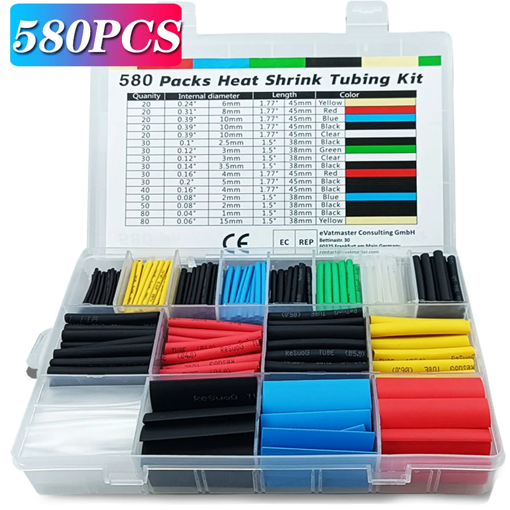 580/530/127PCS Heat Shrink Tub - огляд і ціна Heat Gun Small