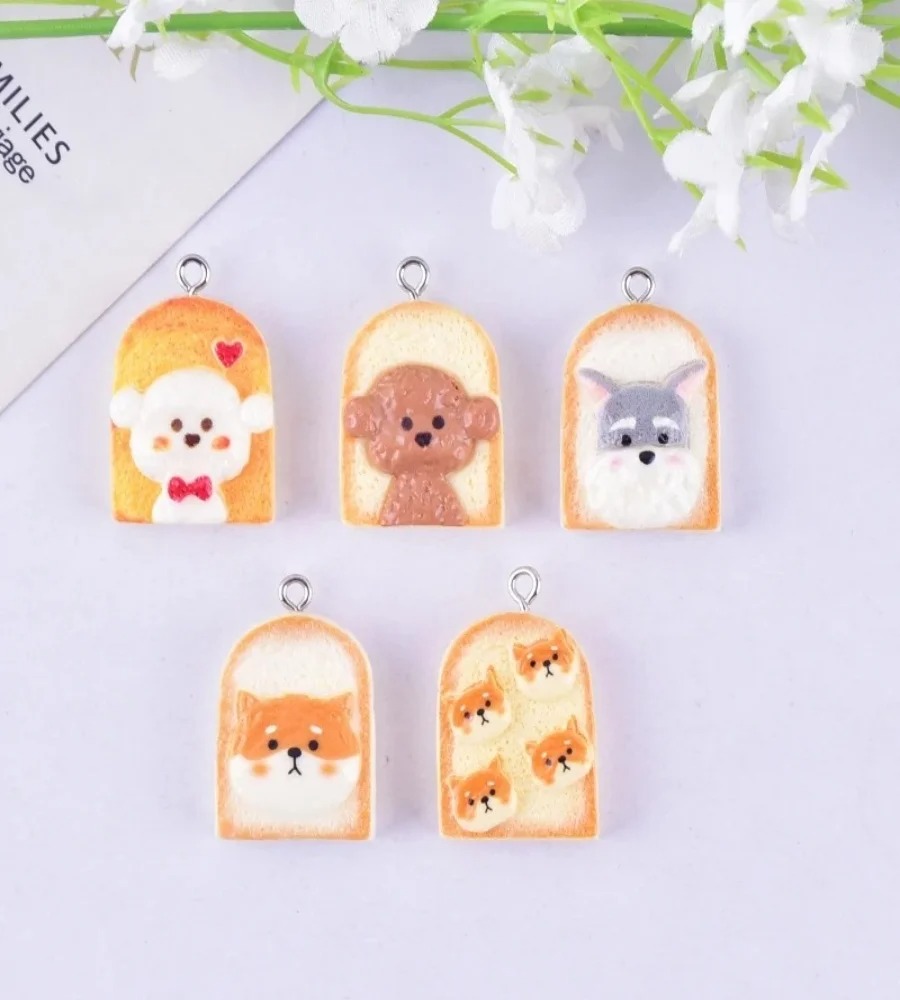 10Pcs Cute Toast Dog Resin Pen - огляд і ціна Resin Craft Supplies