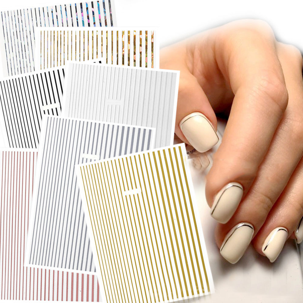 1 Sheet 3D Gold Silver Lines S - огляд і ціна Gold Foil Flakes