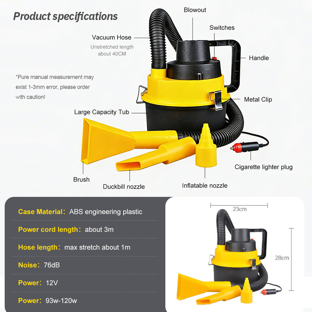 12V Portable Canister Car Vacu - огляд і ціна Vacuum Chamber Small