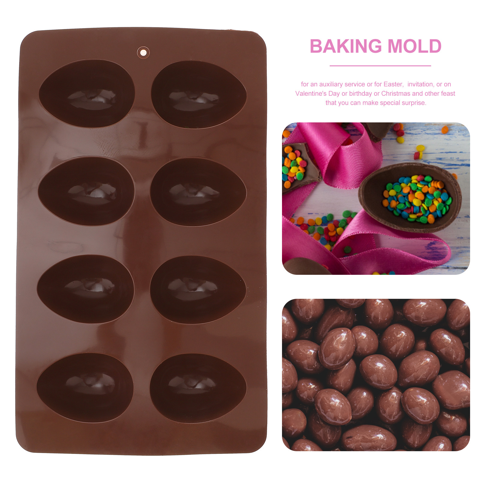 8 Cavity Easter Egg Silicone C - огляд і ціна Silicone Mold Tray