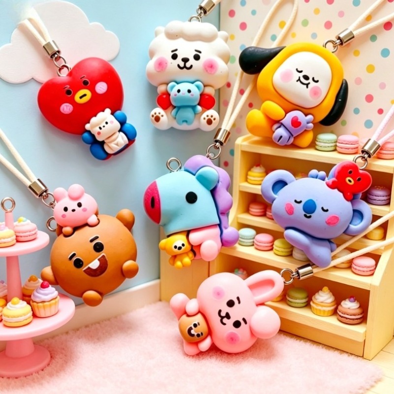 7pcs BT21 Resin Cartoon Charm  - огляд і ціна Resin Craft Projects
