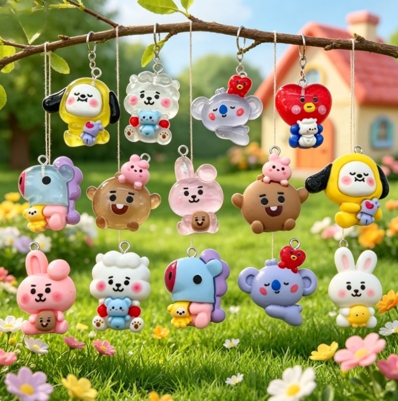 7pcs BT21 Resin Cartoon Charm  - огляд і ціна Resin Craft Projects