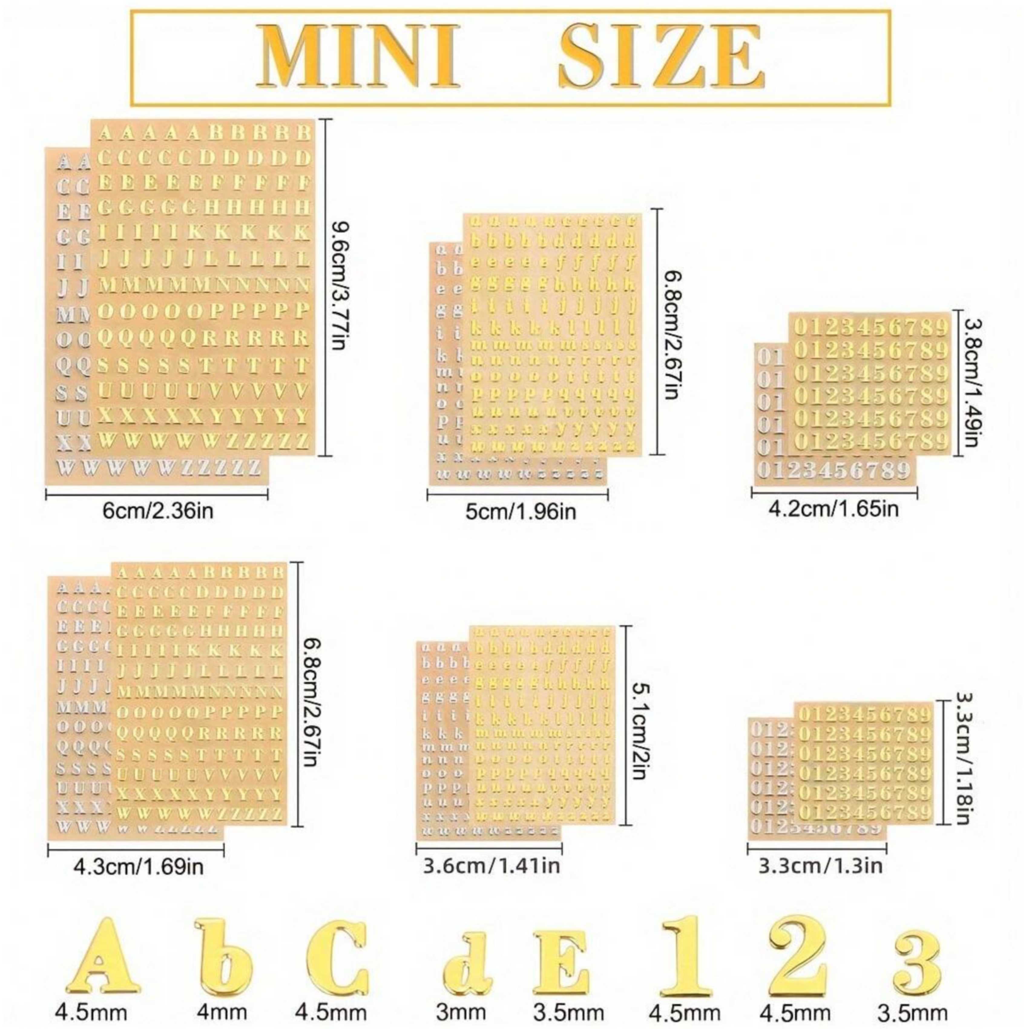 12 Letter Resin Stickers, Mini - огляд і ціна Gold Foil Flakes