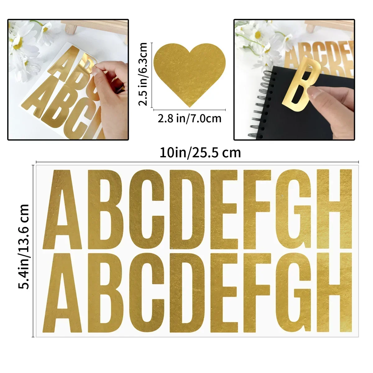 100 Pcs 6 Sheets Gold Letter S - огляд і ціна Gold Foil Flakes